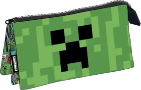 Minecraft Face 3 rekeszes tolltartó 22 cm