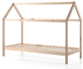 Natúr színű házikó alakú borovi fenyő gyerekágy 90x200 cm DALLAS – Vipack