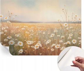 Öntapadós tapéta Divatos 3D fali ragasztóval Virágos rét 152x104 cm