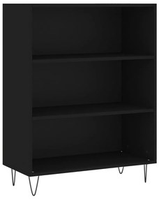 fekete szerelt fa könyvespolc 69,5 x 32,5 x 90 cm