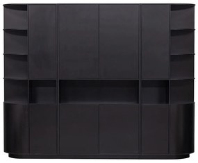 Fekete borovi fenyő moduláris könyvespolc 266x210 cm Finca – WOOOD