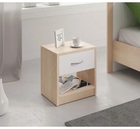 NED éjjeliszekrény sonoma tölgy/fehér