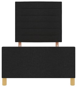 Fekete Szövet Ágykeret 80x200 cm
