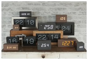 Cube ébresztőóra fa dekorral, 15 x 10 cm - Karlsson