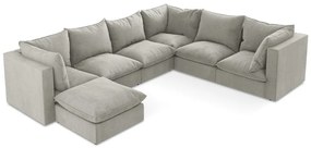 Világosszürke sarokkanapé (jobb oldali-U alakú) Manao – Makamii