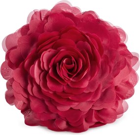 Dekoratív párnahuzat 40 cm bordó 3D chiffon virággal