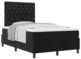 Boxspring ágy matraccal Fekete Kicsi dupla Bársonyos
