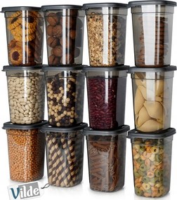 12x Konyhai Tartályok ömlesztett termékek élelmiszer kávé cukor só tészta 1L