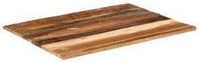 négyszögű tömör újrahasznosított fa asztallap 60x80 cm 15-16 mm