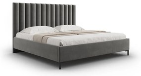 Szürke kárpitozott ágyneműtartós franciaágy ágyráccsal 180x200 cm Casey – Mazzini Beds