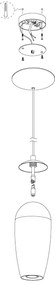 Eglo 96343 - LED Csillár zsinóron FARSALA 1xG9/2,5W/230V