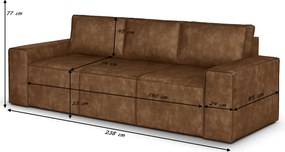 TED háromszemélyes kinyitható kanapé Világosbarna