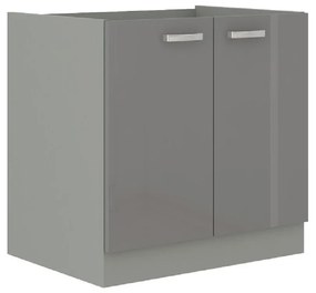 Alsó konyhaszekrény 80 D 2F BB Pleitton (fényes szürke). 1015561