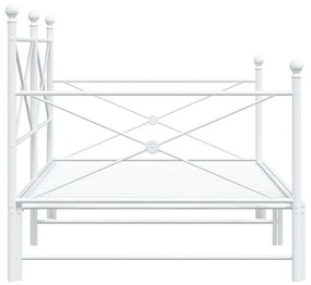 Daybed with Trundle without Mattress White 107x203 cm acél