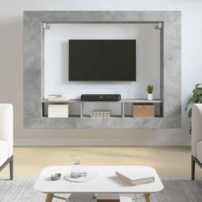 Betonszürke műfa TV-szekrény 152x22x113 cm