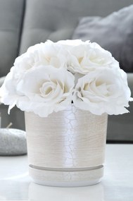 18 cm-es Safari Gyöngy kaspó állvánnyal szokatlan textúra fehérített deszka