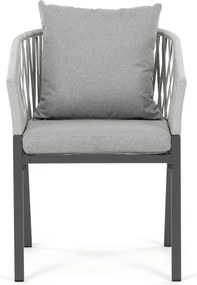 Kerti szék, fém, polyrattan, szürke, AZC-S1430 GREY