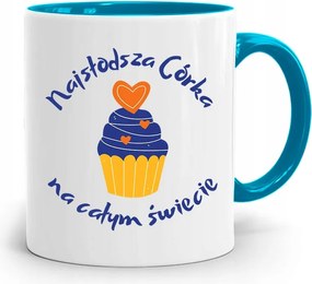 Kék Bögre Lányának A Világ Legédesebbje fényképes nyomattal