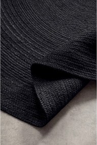 Fekete kétoldalas-kézi szövésű juta kerek szőnyeg ø 140 cm Braided – Hanse Home