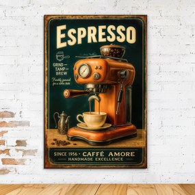 DUBLEZ | Vintage fa kép - Espresso | Prémium UV nyomtatás