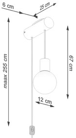 Natúr színű fali lámpa Arcadia – Sollux
