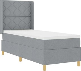 vidaXL Boxrugós ágy matracmal Világosszürke 140 x 200 cm szövet