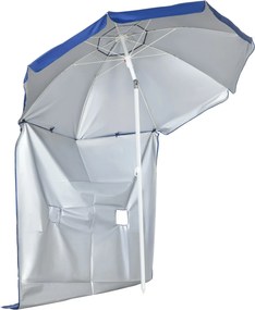 Outsunny Kerti Napernyő Oldalsó Panellel Ø191x211 cm, Kézi Forgató Mechanizmussal, 2 Zsebbel és 2 Ablakkal a Kertmedencéhez | Aosom