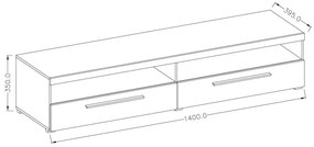 TV asztal/szekrény Indiko Typ 41 (schiefer) (világítással). 1108216
