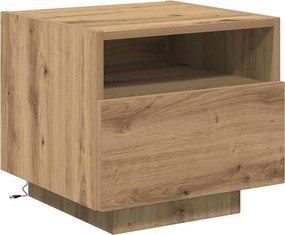 vidaXL Éjjeliszekrény fiókkal Artisan tölgy 40 x 39 x 37 cm Faanyag