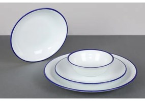 24 részes porcelán étkészlet, fehér/kék