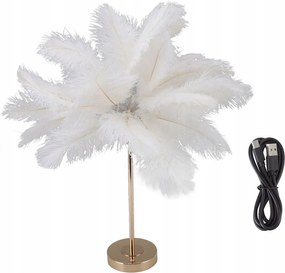 Éjjeli Lámpa Art Deco Tollakkal Elegáns Asztali Lámpa Glamour Led Tollak