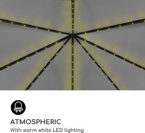 Blumfeldt Pantheon Solid Sky Ambient Solar, pavilon szürke tetővel, 3 × 3 m, polikarbonát, alumínium