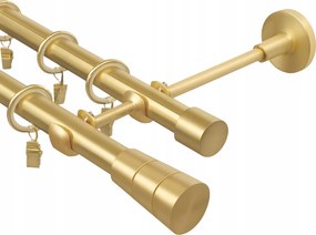 Fém Függönykarnis Dupla 19mm MIX Végű Sárgaréz Matt 120cm galvanizált