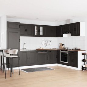 Konyhaszekrény Kalmar 2 pcs Fekete 80 x 46 x 81.5 cm Faanyag