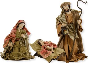 Szent Család Betlehemhez, Anyagból Készült Ruhában, 30cm magas figurákhoz