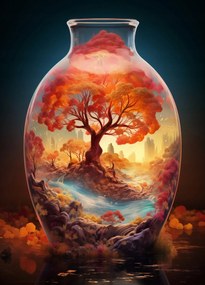 Poszter 39,5x55cm Az Ă©let fĂĄja ĂŒvegben