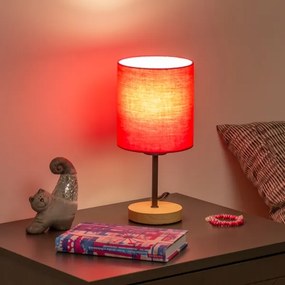 Brilagi - Asztali lámpa NUBILA WOOD 1xE27/25W/230V tölgy/rózsaszín