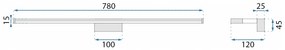 LED FÜRDŐLÁMPA TÜKÖR fölött Rea 15W 68.5CM APP370-1W chrome