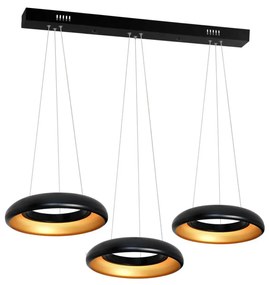 LED Csillár zsinóron RONDO 3xLED/12W/230V fekete