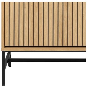 Natúr színű billenő ajtós cipőtartó tölgyfa dekorral 99x140x35 cm Albany – Actona