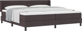 vidaXL Boxrugós ágy matracmal Sötét Barna 200 x 200 cm Poliészter