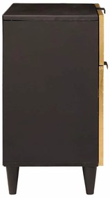 Éjjeli asztal Fekete és Arany 50 x 33 x 60 cm tömör mangófa