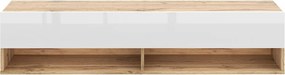 TV szekrény 140 cm 1 ajtós Wotan tölgy / fehér magasfény színkombinációban – DERBY