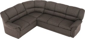 Sarokülőgarnitúra ágyfunkcióval és ágyneműtartóval, bal oldali kivitel, barna, AMELIA