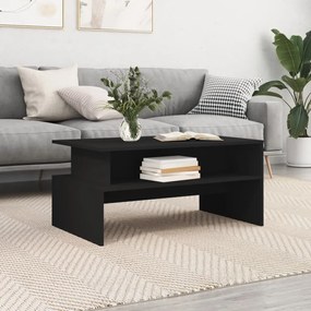 Fekete szerelt fa dohányzóasztal 90 x 55 x 42,5 cm