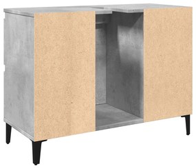 betonszürke szerelt fa mosdószekrény 80 x 33 x 60 cm