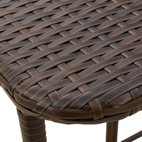 barna polyrattan összecsukható kerti asztal 90x51x75 cm