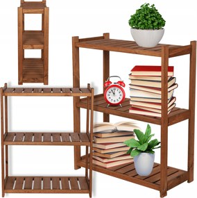 Fa könyvespolc kamrához fenyő állvány Pincéhez 3 polc Tömör Eco