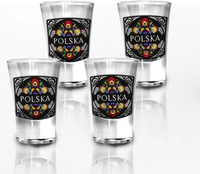 Vodka pohár szett Folk Lengyel Virágok