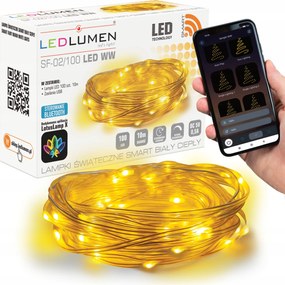 LED-es kültéri fényfüzér 10m kerti fényfüzér Smart Usb-c Pvc 2300K